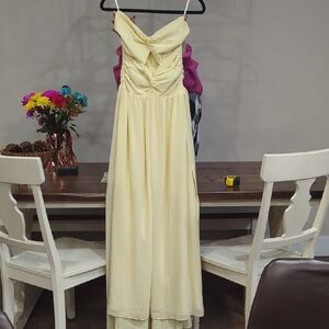 Hello Molly Yellow Formal Dress With Full Length Slit On Left Side